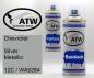 Preview: Chevrolet, Silver Metallic, 12C / WA9284: 400ml Sprühdose + 400ml Klarlack - Set, von ATW Autoteile West.